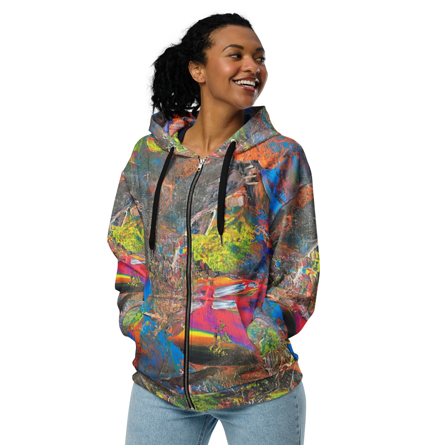Neon zip hoodie