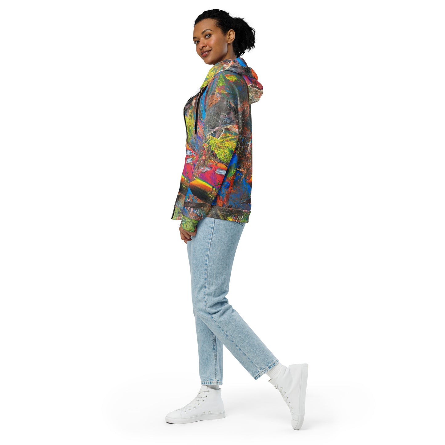 Neon zip hoodie